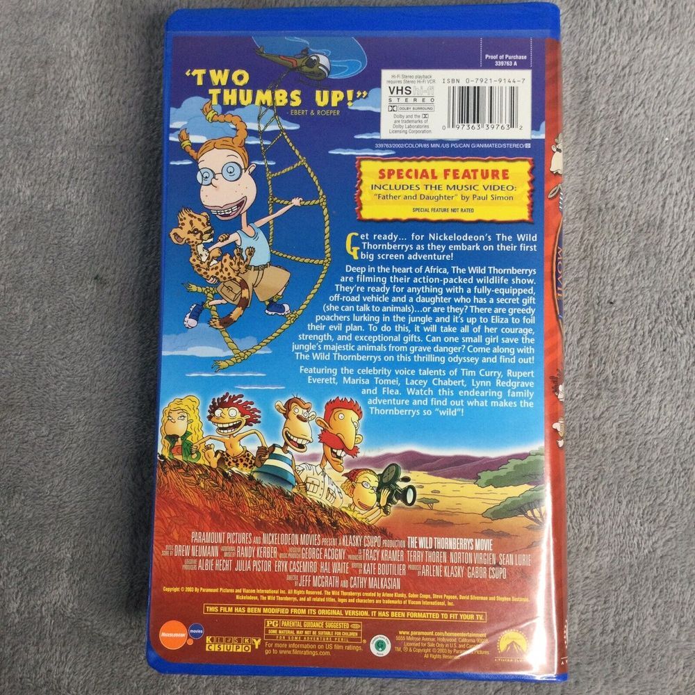 The‎ Wild Thornberrys Movie (VHS, 2003) Nickelodeon Video - Picture 2 of 4